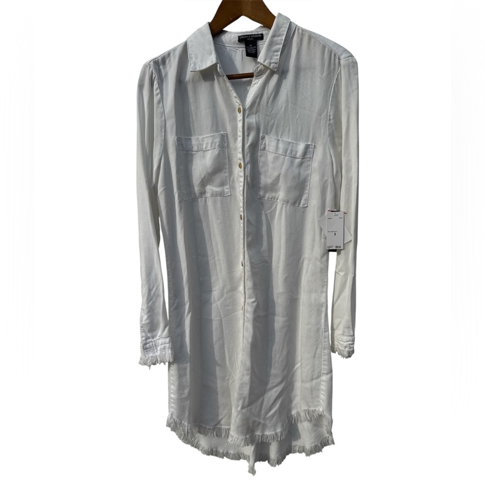 Chelsea & Theodore Women's White Tencel Dress Size Medium